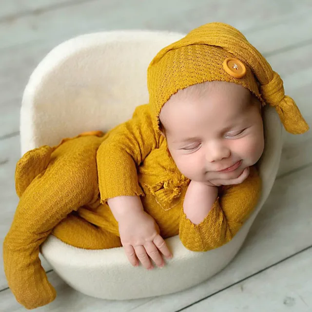 New Newborn Infant Baby Girls Boys Solid Colors Knitted Photography Prop Clothing  2