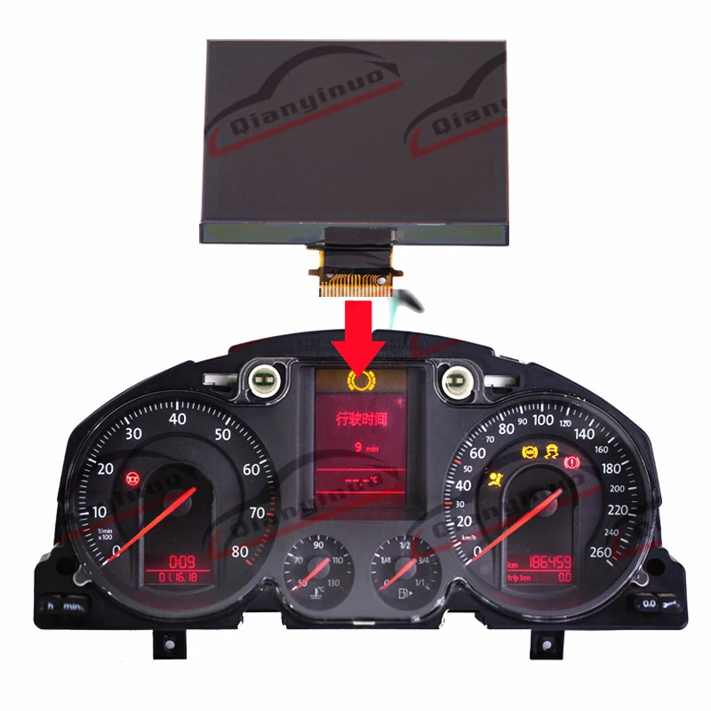 Qianyinuo Dashboard ЖК-дисплей для V W Passat 3C B6 Golf 5 V Тахометр MFA FIS Kombiinstrument lcd(OEM: A2C00043350