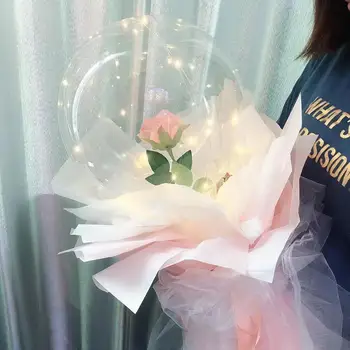 

Christmas LED Luminous Balloon Rose Ball Bouquet Balloon Flower With Lights Xmas Party Wedding Decoration Baby Shower Kids Toy