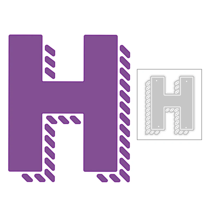 Новинка 2020 Английский алфавит H Edge Shadow металлические вырезанные штампы для