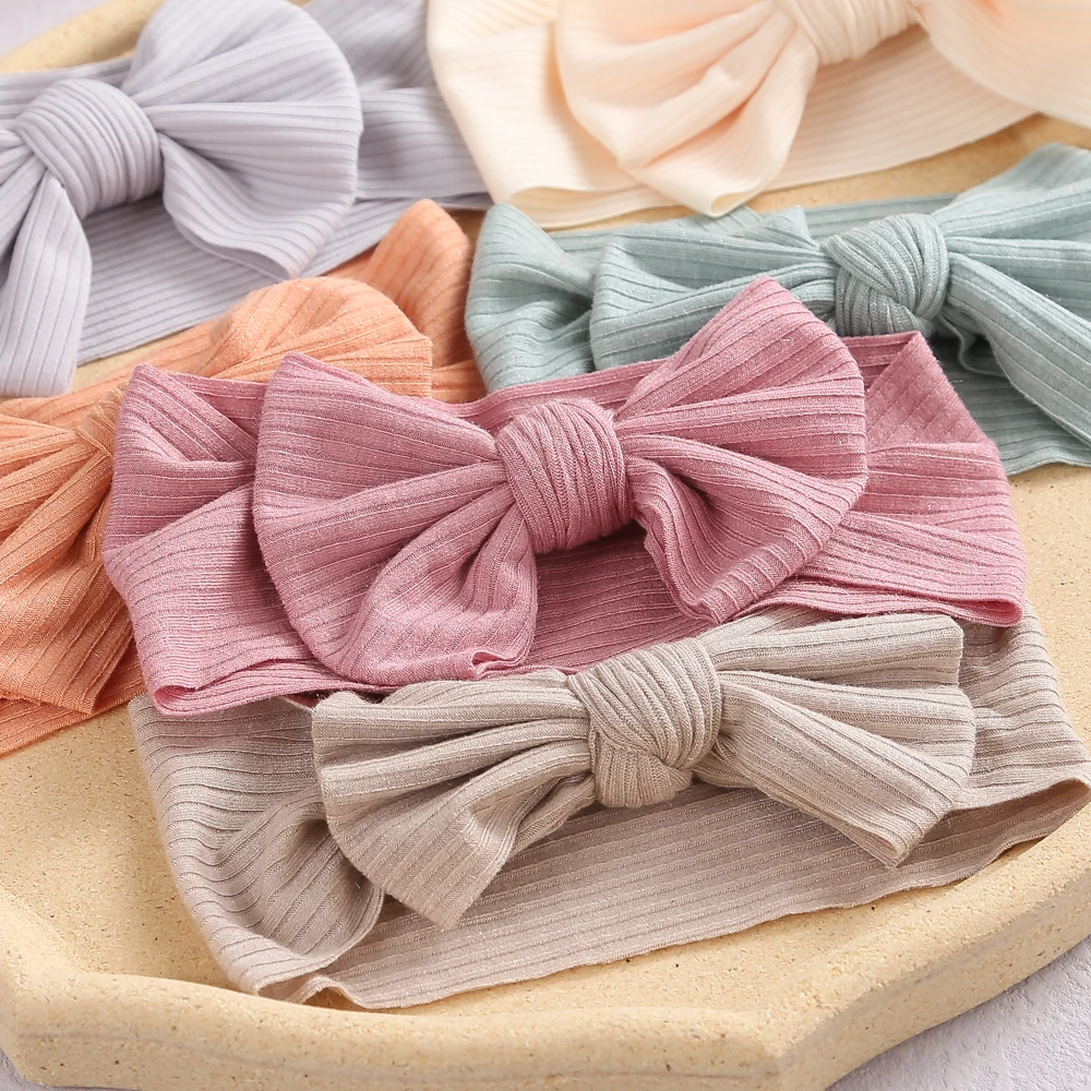 Baby Headband For Girls Bows Knot Elastic Turban Children Hairband Baby Girl Headbands Ribbed Hair Bands Baby Hair Accesories Baby Accessories cute	