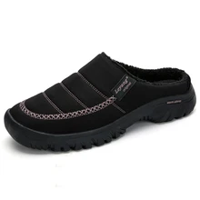 Домашняя обувь; зимняя обувь; мужские домашние тапочки; Вьетнамки без застежки; нескользящие меховые шлепанцы; тапочки для спальни; pantuflas homme