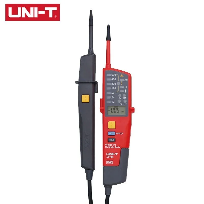 UNI-T UT18C UT18D Водонепроницаемый цифровой Напряжение мультиметр для Авто вольтметр ручка тестера напряжения с Светодиодный индикатор ЖК-дисплей Дисплей