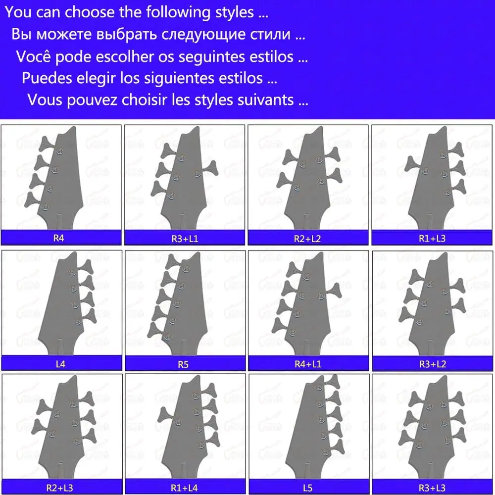 4/5/6 Струны для электрической бас-гитары Колки тюнеры черный сделано в германии