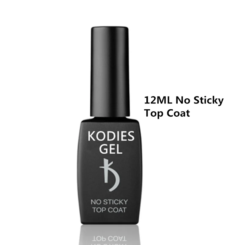 12ML No Sticky 1 шт. KODIES резиновое Базовое покрытие верхнее покрытие Гель-лак Vernis Полупостоянный УФ-светодиодный без протирания грунтовка гелевая основа под лак для ногтей - Цвет: 12ML No Sticky