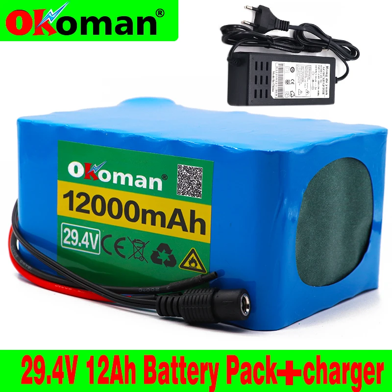Okoman 7S5P 29.4V 12Ah lithium-ion battery pack 12000mAh bicycle scooter lightweight wheelchair battery+charger | Электроника