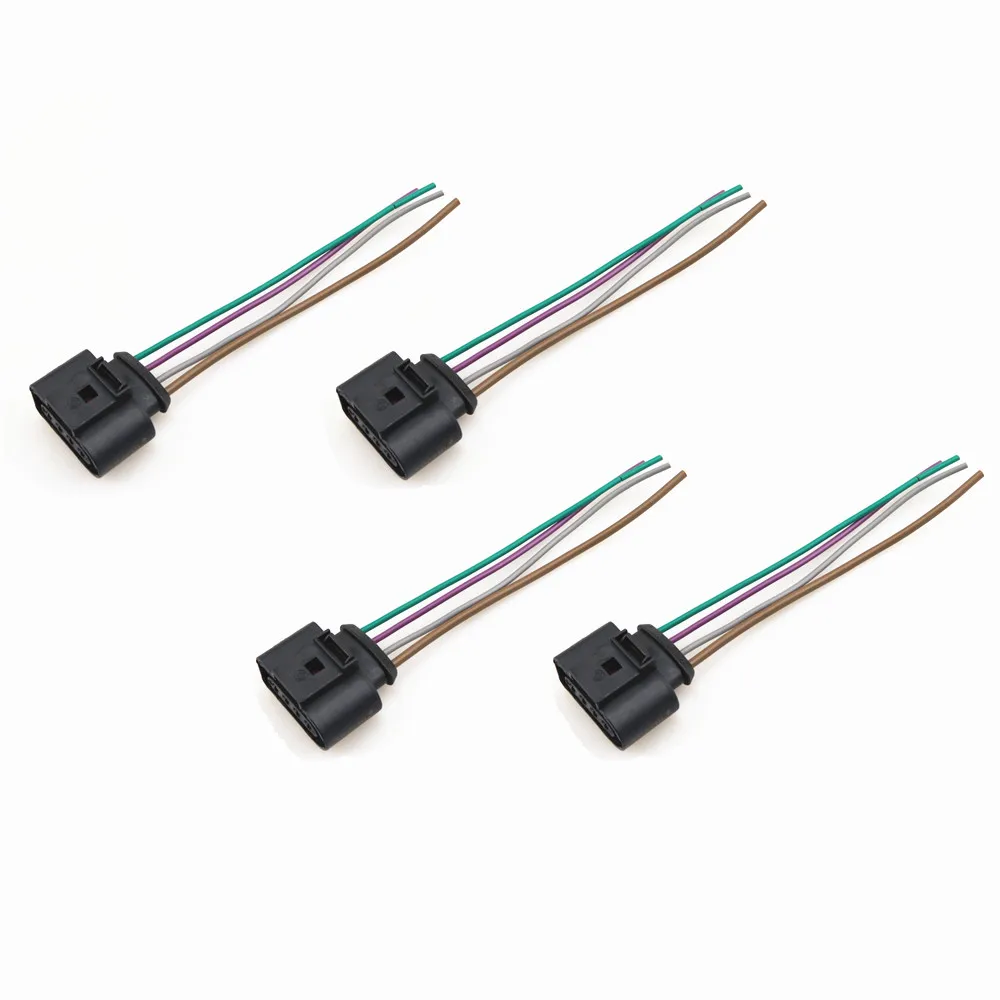 Fhawkeyeq Qty 4 Engine Ignition Coils Plug Adapter For Vw Eos Cc Vw Passat B5 A4 A8 Seat 1j0 973