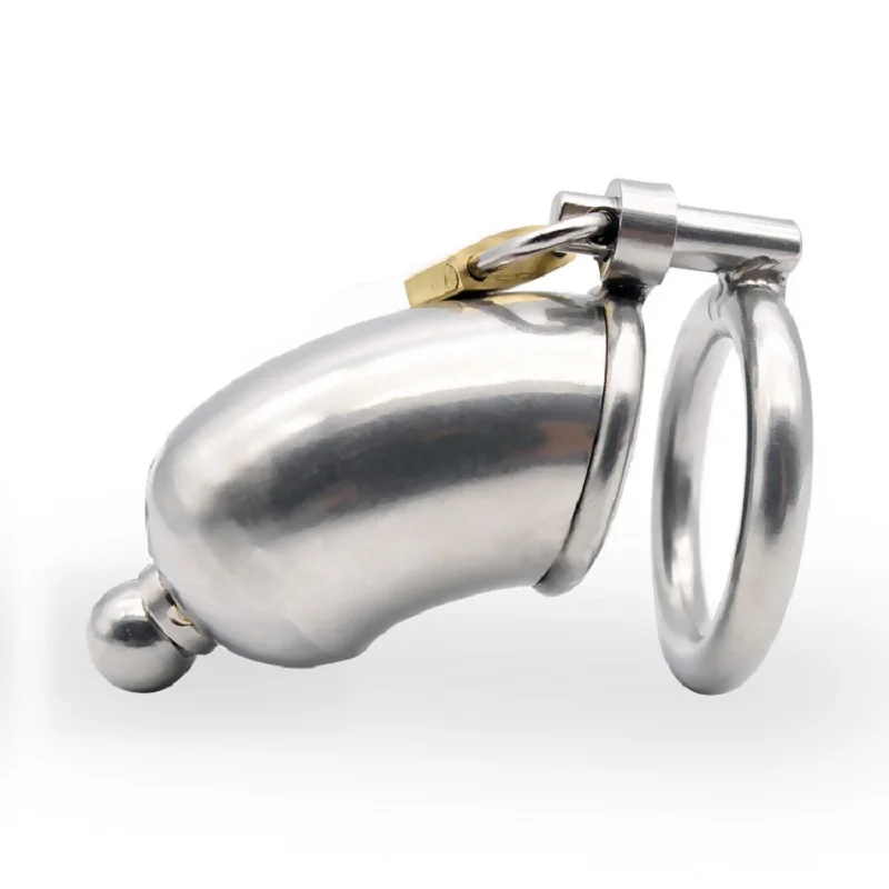 

Stainless Steel Male Chastity Device Cock Cage Metal Locking Belt Penis Ring with Urethral Catheter Bondage Sex Toys for Men