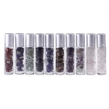 

10pcs 10ml Random Color Roller Bottles Essential Oil Salon Clear Glass Perfumes Portable Reusable Home Good Sealing Accessories