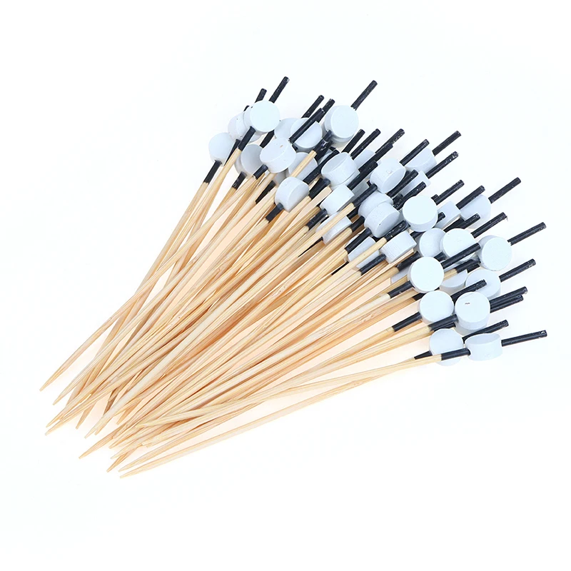 Fruit Fork Bamboo Sticks Food Picks Food Toothpicks 100pcs 12cm Heart Flower Bamboo Pick Buffet Cupcake Fruit Fork Party Dessert Salad Stick Cocktail Skewer For Wedding Decor