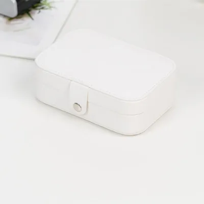 White2 Шкатулка для ювелирных изделий с зеркалом, шкатулка для ювелирных изделий, портативный органайзер для макияжа, косметическая дорожная коробка, браслет, ожерелье, держатель, подарочная упаковка - Цвет: White2