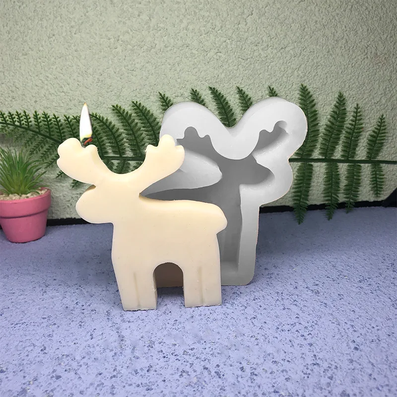

DIY Рождественский олень, силиконовая форма в виде свечи, 3D искусственная штукатурка, инструмент для домашнего творчества, украшения для вечеринки