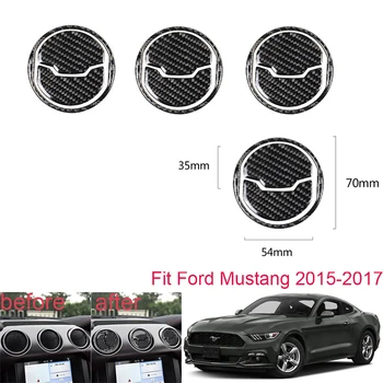 

Car Interior Air Vent Outlet Trim Cover Carbon Fiber Sticker Accessories For Ford Mustang 2015-2017 Car Decoration