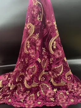 

Handmade 3D Flower Lace African Lace Fabric 2020 High Quality Lace Nigerian Tulle Lace Fabrics For Wedding Dress