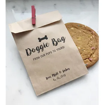 

Custom Printed on Kraft Brown Paper Bags Doggie Bag Favor Bag Favor Bags Dinner Menu Collection