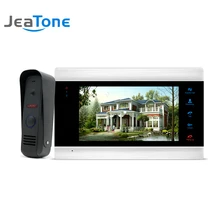 JeaTone 7 дюймов цветной ЖК-видео домофоны сенсорная кнопка монитор домашняя система безопасности Водонепроницаемый миниатюрный дверной Звонок камера 1200TVL ночной