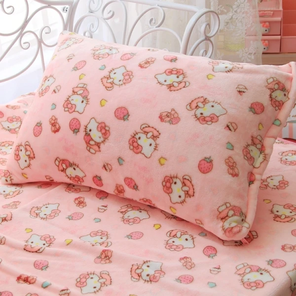 1 шт., мягкая плюшевая наволочка с рисунком «My Melody angel», хлопок, одна подушка, покрывало, одеяло, простыня для девочек, детская кровать, украшение