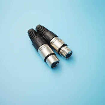 

10pcs 5Pin Silver Plated Audio Xlr Connector 5Pin Microphone Mic Jack Socket Female Cable Wire Xlr Audio Microphone Plug Adapter