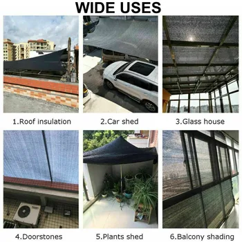 

Anti-UV 6-Pin Sunshade Net Outdoor Garden Sunscreen Cloth Car Sunblock Shade Cover Plant Greenhouse Cover 90% Shading Rate