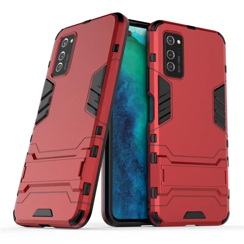 

For Huawei V30 Pro Case Robot Silicone Armor Rubber Hard Back Phone Holder Shockproof Case For V30 Pro Case Cover For V30 Pro