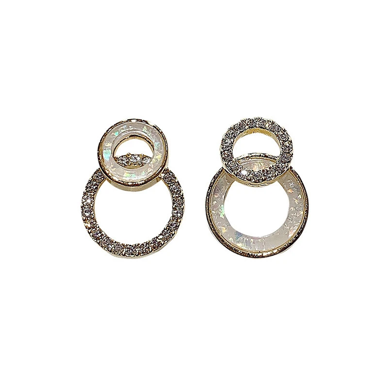 MENGJIQIAO-2019-Korean-New-Fashion-Shiny-Zircon-Double-Circle-Stud-Earrings-For-Women-Cute-Micro-Paved