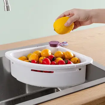 

Kitchen Triangular Sink Strainer Drain Vegetable Fruite Drainer Basket Suction Cup Sponge Storage Rack Sink Filter Shelf Holders