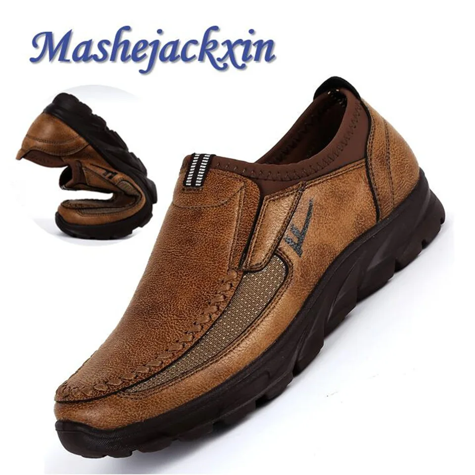 

Mashejackxin Mens Moccasins Loafers Comfortable Anti Slip Durable Leather Mens Casual Shoes Breathable Zapatillas Hombre
