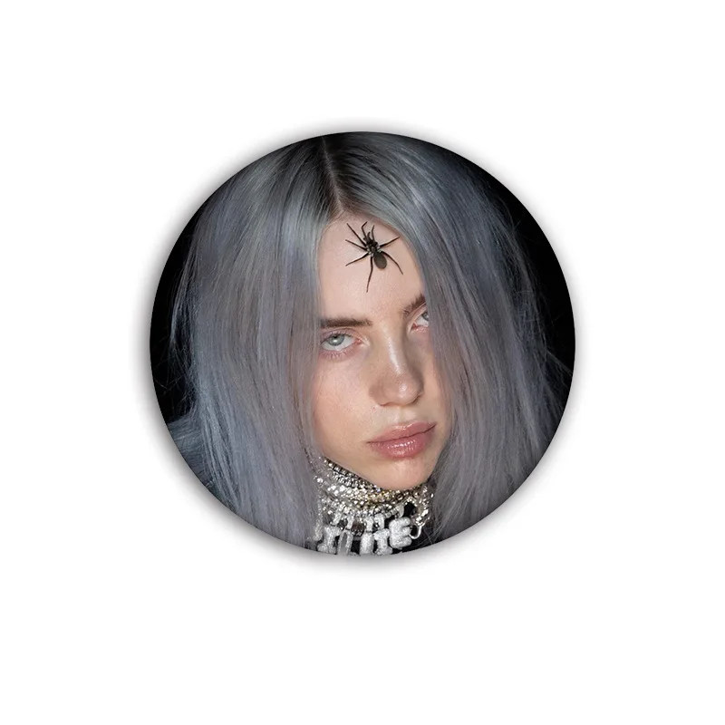 3D принт хип-хоп певец Billie Eilish значки Броши Одежда DIY нагрудные булавки декоративные броши значок Рюкзак классные аксессуары