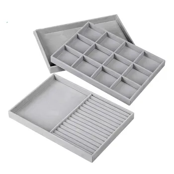 

1 / 3Pcs Velvet Jewelry Storage Box Rectangular Jewelry Display Box Drawer Storage Tray Home Desktop Multifunctional Storage Box