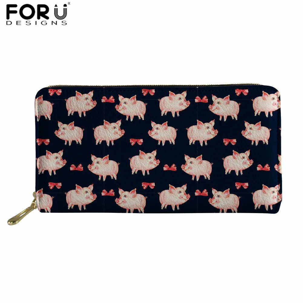 FORUDESIGNS/Kawaii Волшебные кошельки для женщин-подростков, для девочек, с рисунком поросенка, модный кожаный кошелек, женские дорожные держатели для карт - Цвет: Z4298Z21