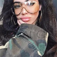 Женские крупные солнцезащитные очки большой бренд винтажные очки золотые прозрачные линза в металлической оправе Солнцезащитные очки Щит очки мужские oculos UV400