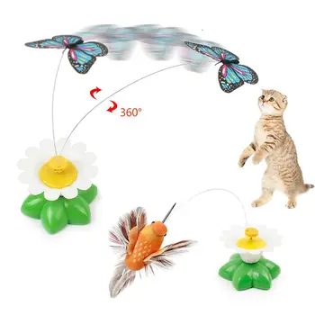 

Pet Cat Toy Automatic Electric Rotating Colorful Butterfly Bird Shape Funny Cat Toy Pet Dog Kitten Interactive Training Toys