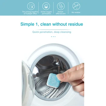 

Effervescent Tablets Home Apartment Laundry Room Washing Machine Concentrate Cleaner Cleaning Washing Tablets 100pcs