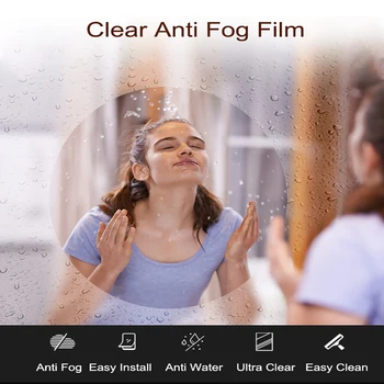 

HOHOFILM 50cmx50cm Anti Fog Film Mirror Window Clear Film Car Rearview Mirror house bathrom mirror Protective Film Waterproof
