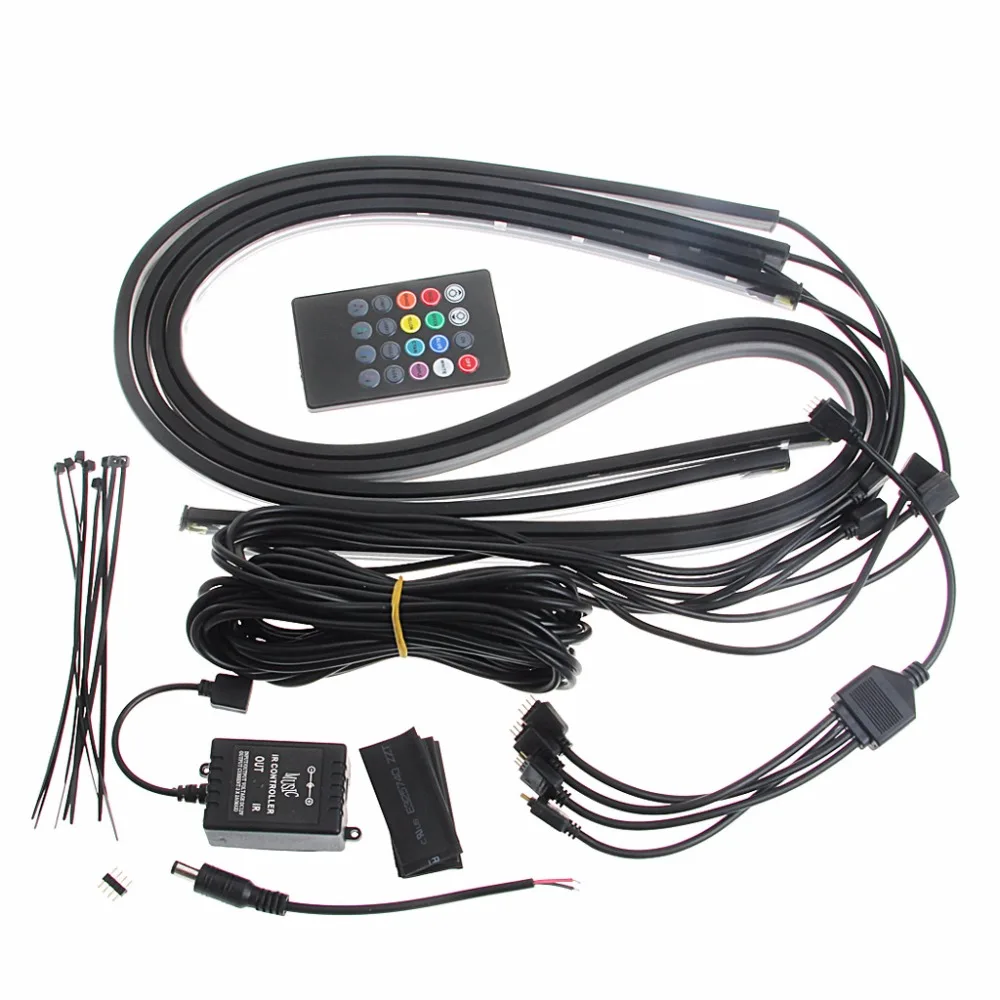 

RGB LED Neon Light Strip Under Car Tube Underglow Underbody Glow System Remote