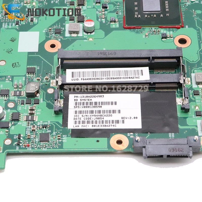 NOKOTION SPS V000138660 для toshiba satellite L300 L305 Материнская плата INTEL GL40 DDR2 6050A2264901-MB-A03 Бесплатная ЦП