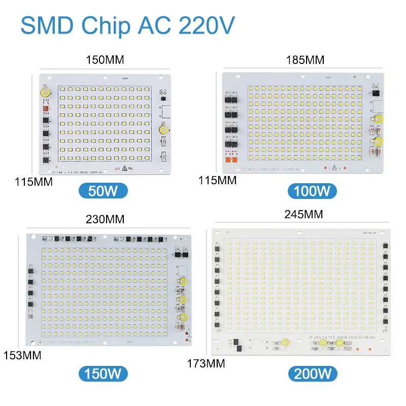 COB Чип 5 Вт~ 100 Вт AC 220 В Интегрированный Светодиодный чип 50 Вт 30 Вт 20 Вт 10 Вт умный IC драйвер светодиодный светильник лампа для наводнения Точечный светильник Diy