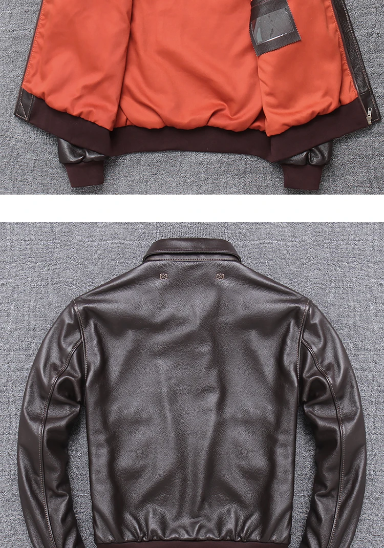Male Genuine Leather Jacket Brand Designer A2 Pilot Air Force Vintage Motorcycle Biker Jacket Large Size Coat DHL Free Shipping