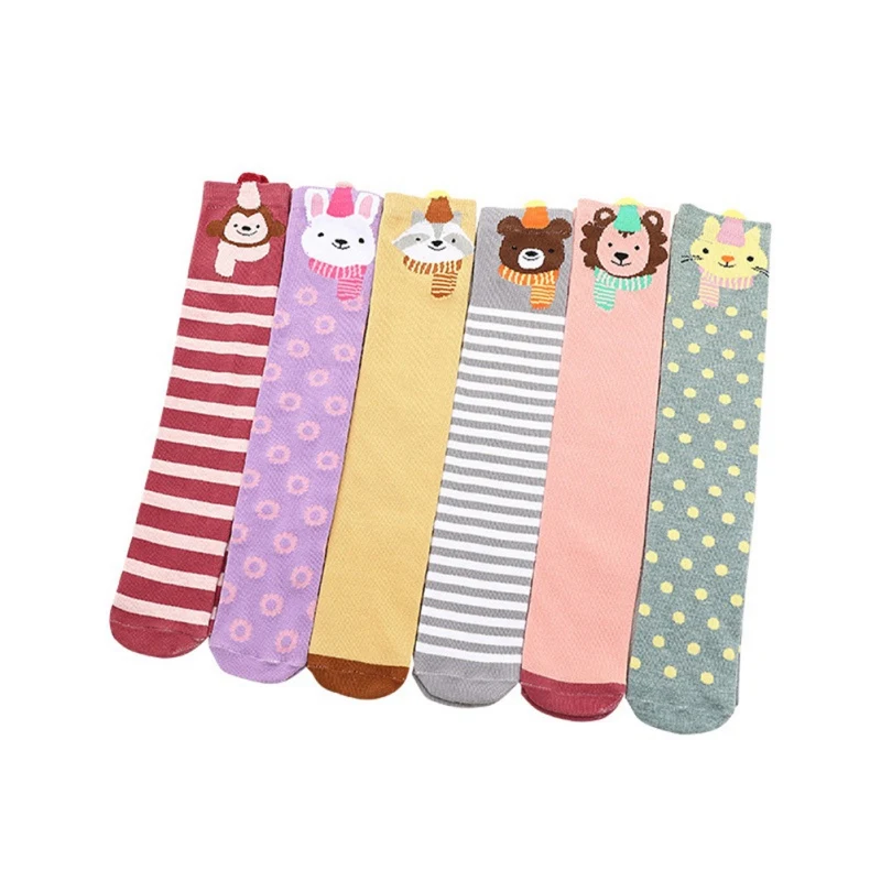 Повседневные милые детские хлопковые носки с героями мультфильмов хлопковые носки с животными для малышей гетры до колена, носки для мальчиков и девочек, детские носки, От 2 до 12 лет