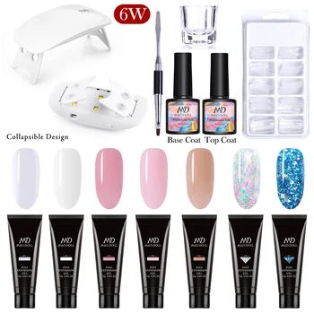 

MAD DOLL 15g Color Poly UV Gel Finger Extension Glitter Poly Nail Gel Polish UV Fast Building Gel Polish Camouflage