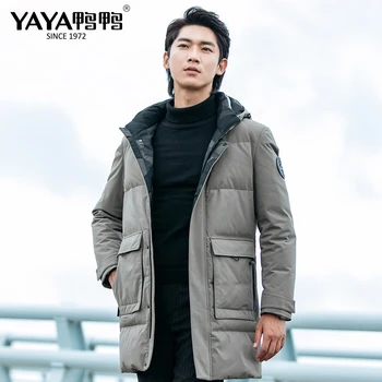 

YAYA White Duck Down Jackets Mens Warm Winter Coat Thick Men Down Jackets Hooded Outerwear