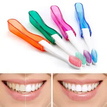 

Outdoor Oral Health Care Tool Foldable Toothbrush Portable Tooth Brush Camping Hiking With 1 Replacement Toothbrush Head