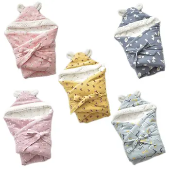 

Winter Baby Swaddle Blanket Sleepsacks Infant Cotton Cartoon Wrap Sleeping Bag