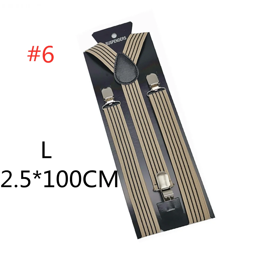 Color 6-100cm Новинка; подтяжки для мужчин, женщин, мальчиков и девочек; цвет красный, белый, Радужный; разноцветные подтяжки в полоску; подтяжки для взрослых и детей; Y-back; подтяжки - Цвет: Color 6-100cm