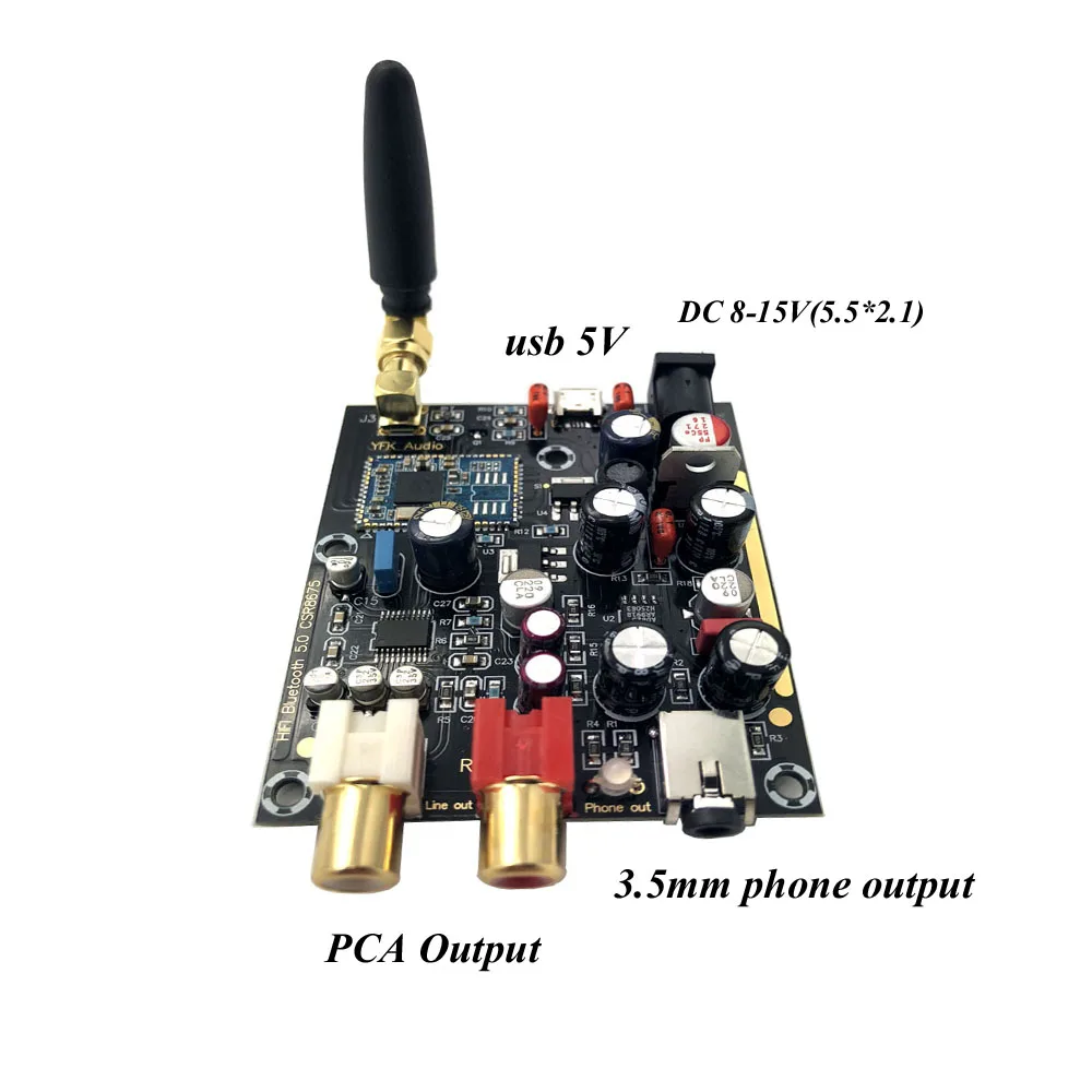  latest CSR8675+PCM5102A LDAC APTX Bluetooth 5.0 Wireless Receiver Support 96K 24BIT With Antenna T0