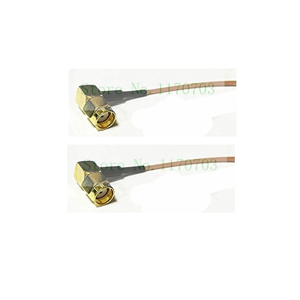 10 шт. РЧ коаксиальный 50ohm прямоугольный RP-SMA/SMA штекер на правый угол RP-SMA/SMA штекер для кабель RG316 разъем(0,05 м-1 м