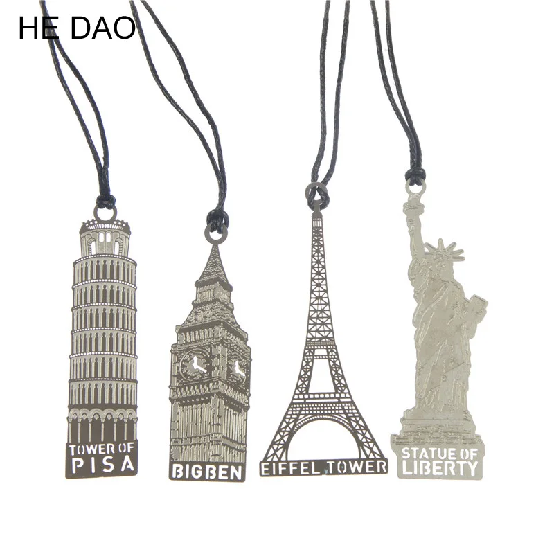 London Elizabeth Eiffel Tower Statue Of Liberty Metal Book Markers For Books Paper Clips Office Supplies metal bookmark,bookmarks stationery supplies