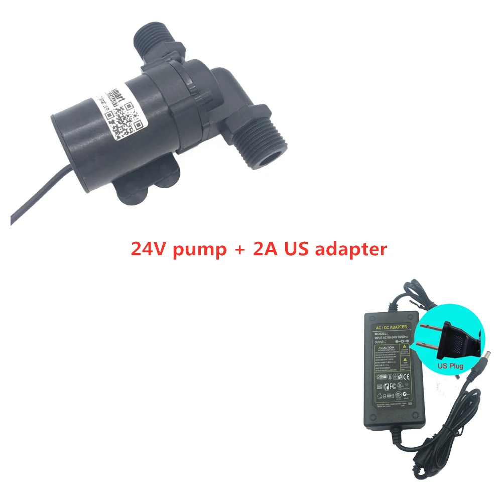 Бесщеточный Водяной насос SR660D, 12 В, USB, солнечный аквариум, 24 В, циркуляция фонтана, 700-1200LH, самовсасывающий насос - Напряжение: pump n 2A US adapter