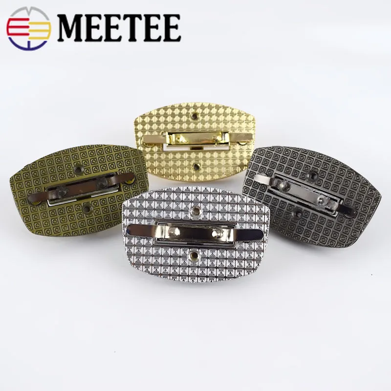 Meetee, 2 шт., аксессуары для сумок, металлическая застежка, поворотный замок, пряжка, сделай сам, багаж, кошелек, кожа, ремесло, украшение, материал BF046