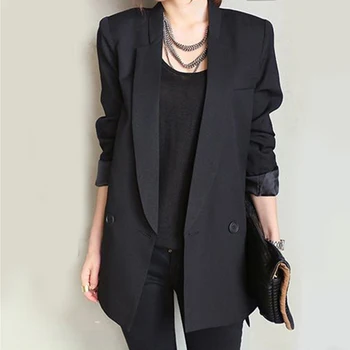 

2019 New spring autumn Office Wear Women Blazers Jackets Plus Size Long Sleeve Leisure Black Blazer yy87